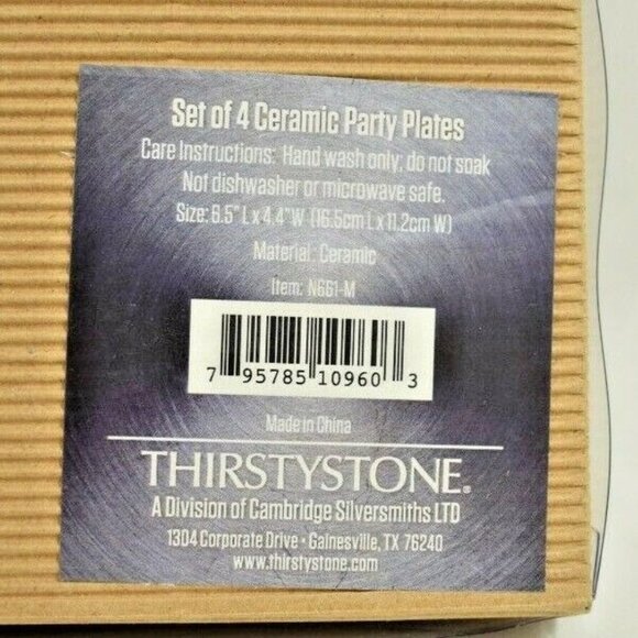 ThirstyStone 4 Piece Ceramic Tapas Plates Nibble Enjoy Snack Taste New - Picture 3 of 3